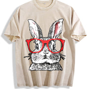 Thick Retro Vintage Washed T-Shirt in Beige