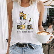 Bee Kind Bee Brave Bee Lieve Regular Vest Women's Color Cotton Tank Top in White