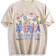 Curve Shortsleeved Vintage Washed T-Shirt in Beige