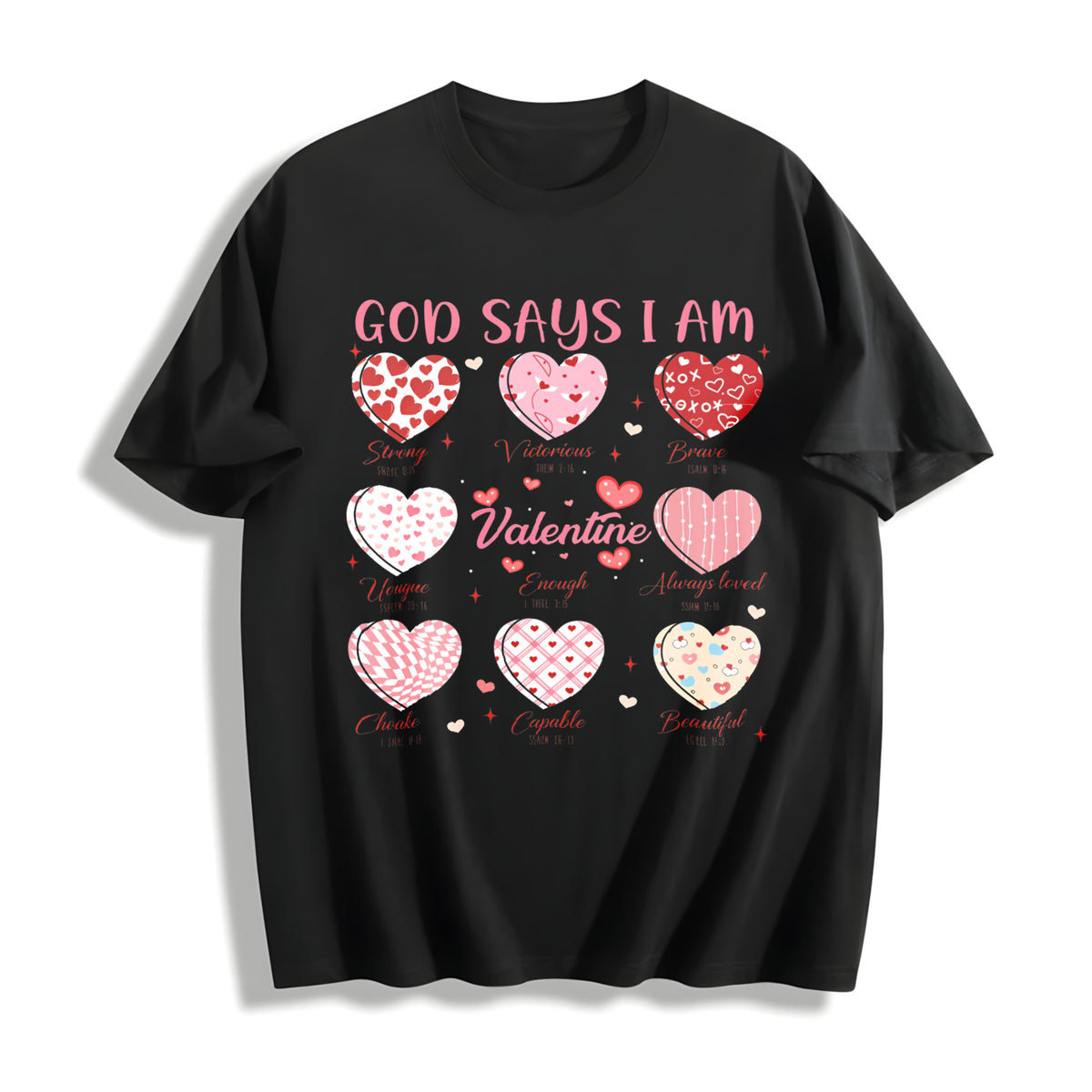✝️ Love Jesus God Cotton T-Shirt in Black