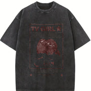 Tv Girl Lovers Rock Song 90s Vintage Washed T-Shirt in Black