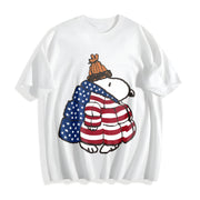Snoopy America 250th Anniversary Cotton T-Shirt in White