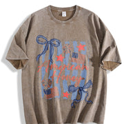 American Honey Coquette 4th of July Vintage Washed T-Shirt in Brown