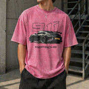 Porsche 911 GT3 Vintage Washed T-Shirt in Red