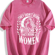 They Didn't Burn Witches Vintage Washed T-Shirt in Red
