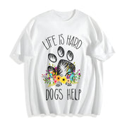 DOGS HELP Cotton T-Shirt in White