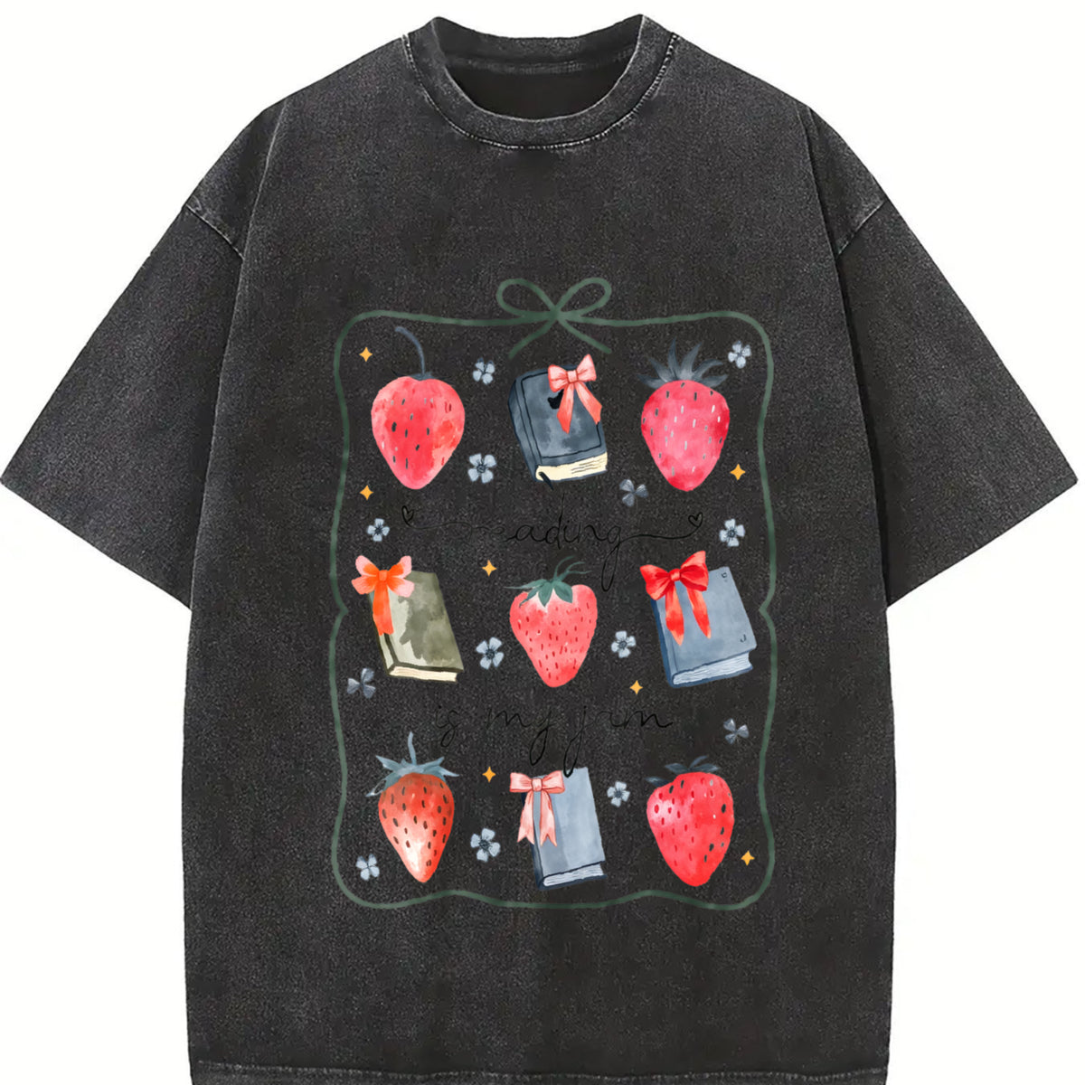 Reading Is My Jam St Patricks Vintage Washed T-Shirt in Black