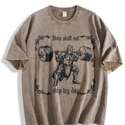 Thou Shalt Not Skip Leg Day Vintage Washed T-Shirt in Brown