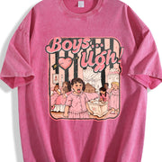 Boys...Ugh! Valentine – 90s Movie Quote vintage washed oversized T-shirt in Red