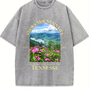 Smoky Mountain Life Vintage Washed T-Shirt in Gray
