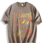 Basgiath War College Castle vintage washed oversized T-shirt in Brown