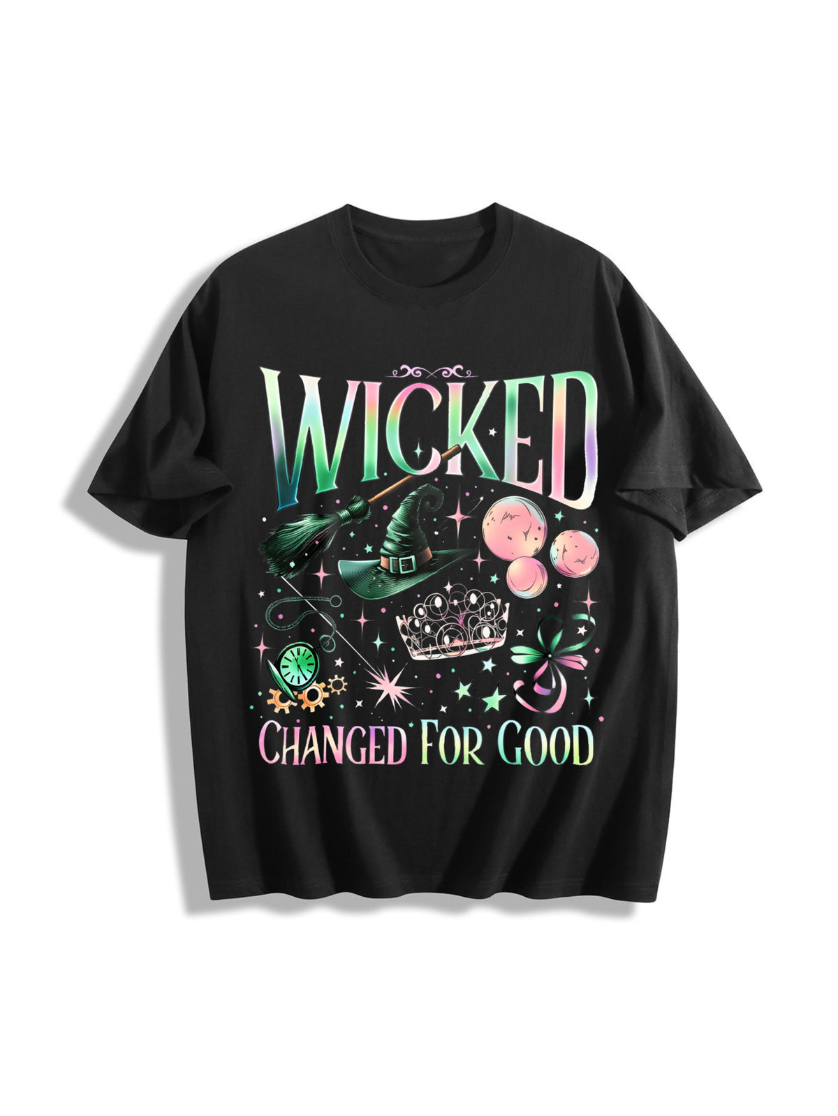 Wicked Wizard Movie Fan Cotton T-Shirt in Black