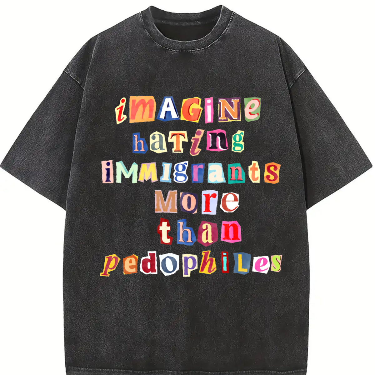 ✊🏾 Anti ICE Vintage Washed T-Shirt in Black