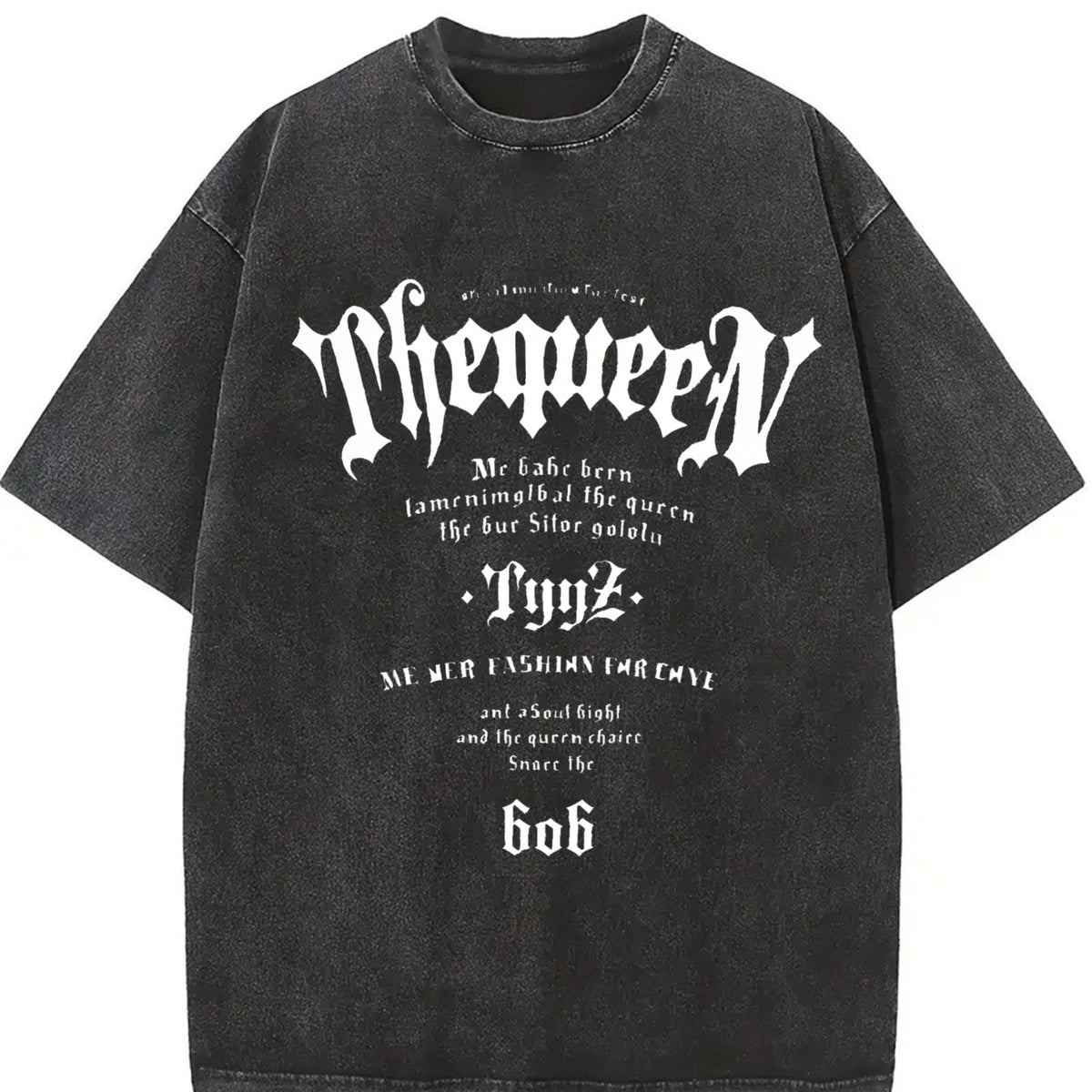 1 Pcs Heavy Adorable Vintage Washed T-Shirt in Black