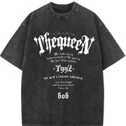 1 Pcs Heavy Adorable Vintage Washed T-Shirt in Black