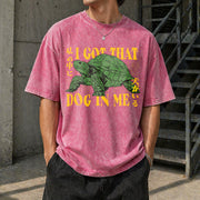 Turtle I Got That Dog in Me Vintage Washed T-Shirt in Red