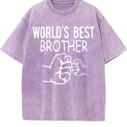 World's Best Brother Vintage Washed T-Shirt in Purple