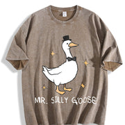 Silly Goose Couple T-Shirtst Married Couple Matching vintage washed oversized T-shirt in Brown