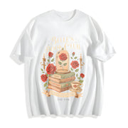 Retro Belle's Book Club Cotton T-Shirt in White
