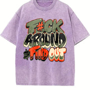 F Around and Find Out Graffiti Vintage Washed T-Shirt in Purple