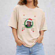 All I Want For Christmas Is For Steve To Survive vintage washed oversized T-shirt in Beige