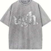 Ugh. Sarcastic Eye Roll Novelty Cute Ladies Introvert Vintage Washed T-Shirt in Gray