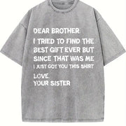 Retro fathers day for brother dear brother i to find ever vintage washed oversized T-shirt in Gray