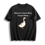 Goose Inclusion Everyone Belongs for Teachers Cotton T-Shirt in Black