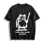 Fat Samurai Frog Cotton T-Shirt in Black