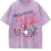 Inclusion Is My Jam Vintage Washed T-Shirt in Purple