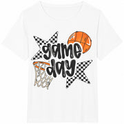 Game Day Basketball: Sports Lover Cotton T-Shirt in White