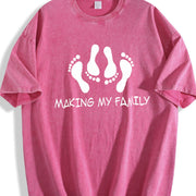 Making My Family Horseshoes Vintage Washed T-Shirt in Red