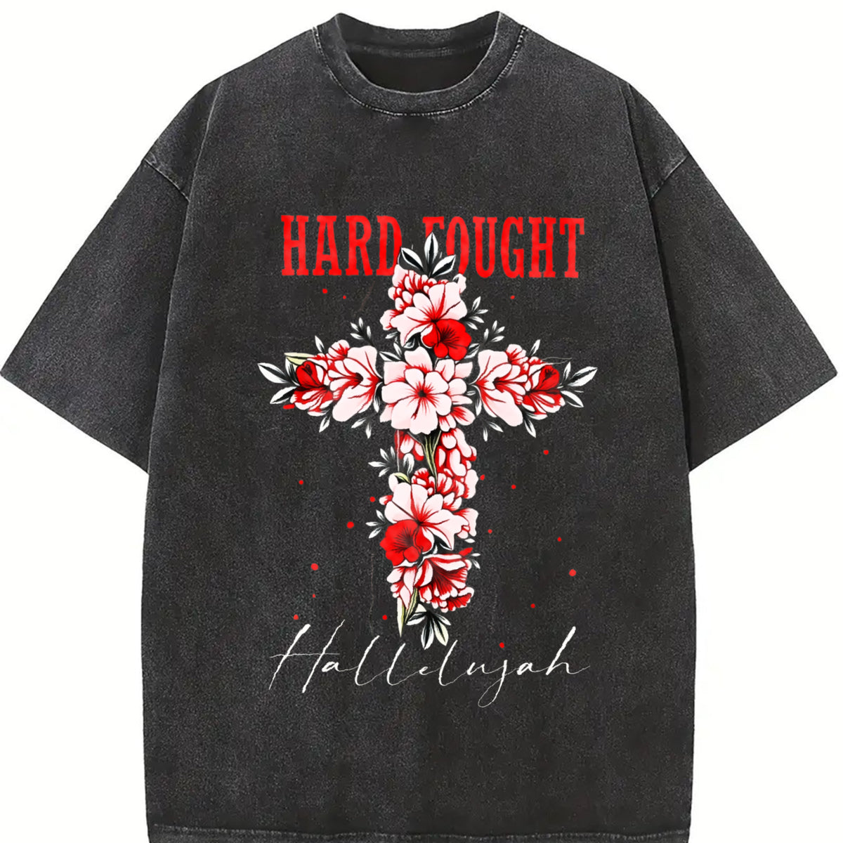 HARD TOUGH Vintage Washed T-Shirt in Black