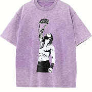 WWE Roman Reigns Iconic Wrestling Classic Fan fast vintage washed oversized T-shirt in Purple