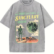 Rise and Fall at Sanctuary Moon Vintage Washed T-Shirt in Gray