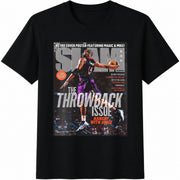 1990s Retro Basketball Cotton T-Shirt in Black