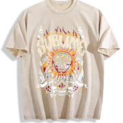 Sun vintage washed oversized T-shirt in Beige