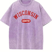 Wisconsin Auntie for Wisconsin Auntie Vintage Washed T-Shirt in Purple