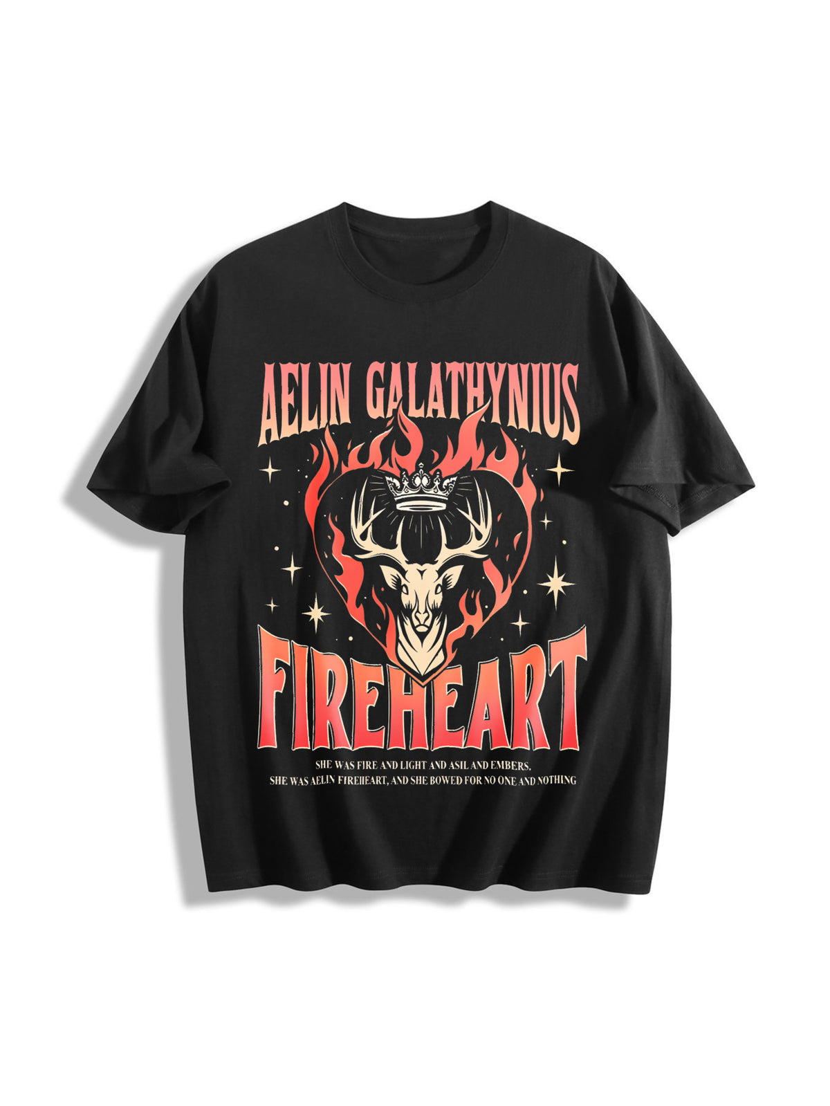 Throne of Glass Fan Cotton T-Shirt in Black