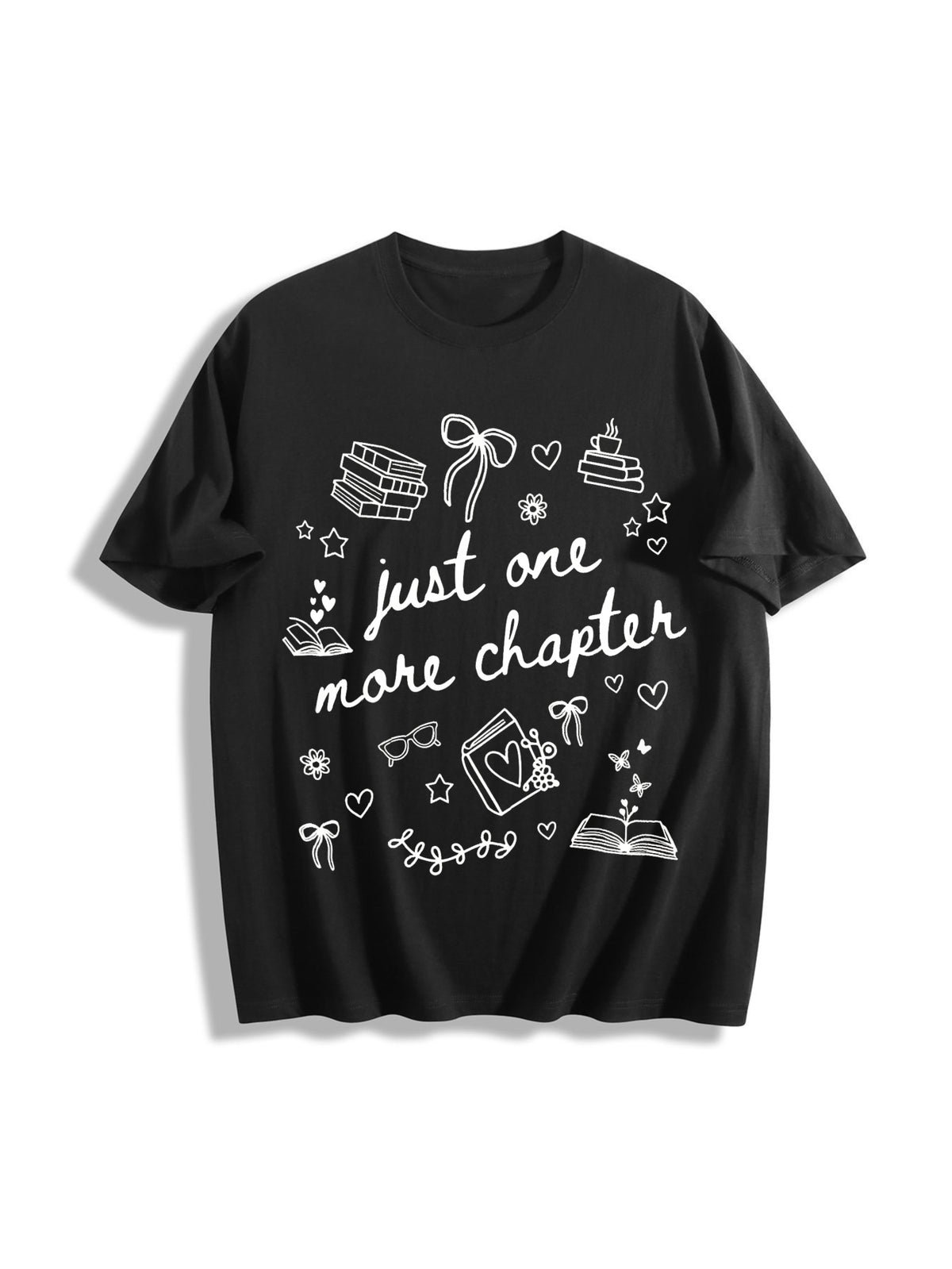 Just One More Chapter Cotton T-Shirt in Black
