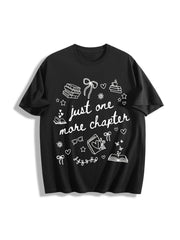 Just One More Chapter Cotton T-Shirt in Black