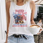 Raised on Dirt Road and Freedom Png Women's Color Cotton Tank Top in White