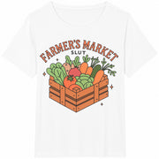Farmers Market Vegetable Gardener Farmer Local Farm Cotton T-Shirt in White