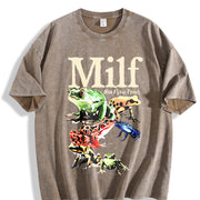 Man I Love Frogs Frog Meme Vintage Washed T-Shirt in Brown