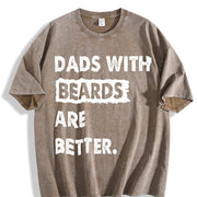 Dads with Beards Are Better Vintage Washed T-Shirt in Brown