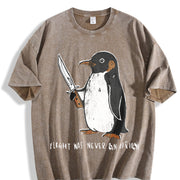 Penguin for Birthdays Vintage Washed T-Shirt in Brown