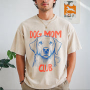Dog Mom Club Vintage Washed T-Shirt in Beige