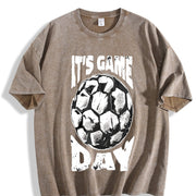 It's Game Day Soccer Vintage Washed T-Shirt in Brown