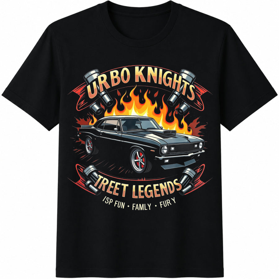 Turbo Knights Street Legends Cotton T-Shirt in Black