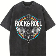 Round Rock Band Spring and -1xl-5xl Vintage Washed T-Shirt in Black